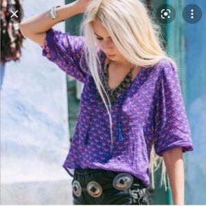 Spell & the Gypsy sunset road bohemian blouse royal purple
